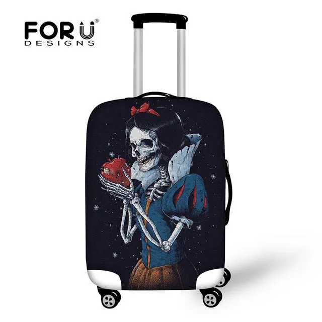 FORUDESIGNS Customade Travel Luggage Protective Cover,Skull Dust Covers to 18-28 inch Case Elastic Waterproof Suitcase Cover