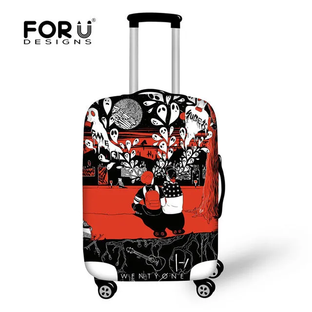 FORUDESIGNS Customade Travel Luggage Protective Cover,Skull Dust Covers to 18-28 inch Case Elastic Waterproof Suitcase Cover