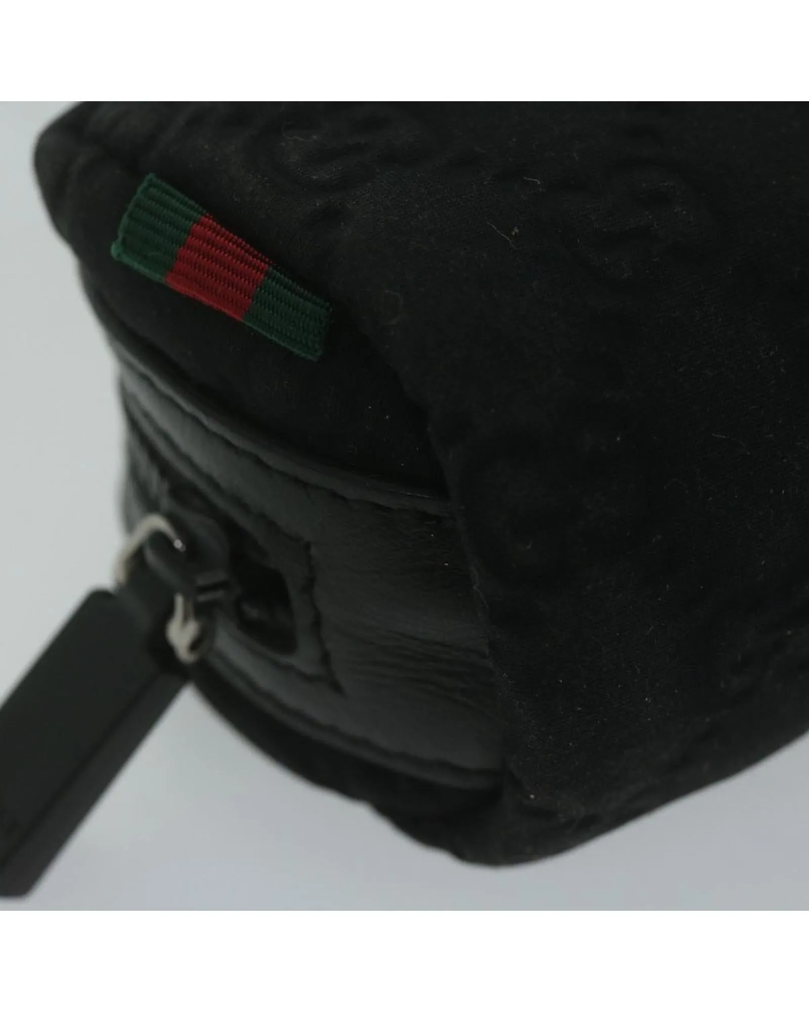 GG Canvas Web Sherry Line Pouch with Red and Green Accents