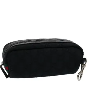 GG Canvas Web Sherry Line Pouch with Red and Green Accents