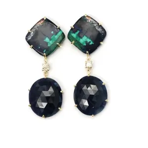 Giza 18K Gold One of a Kind Gemstone Earrings