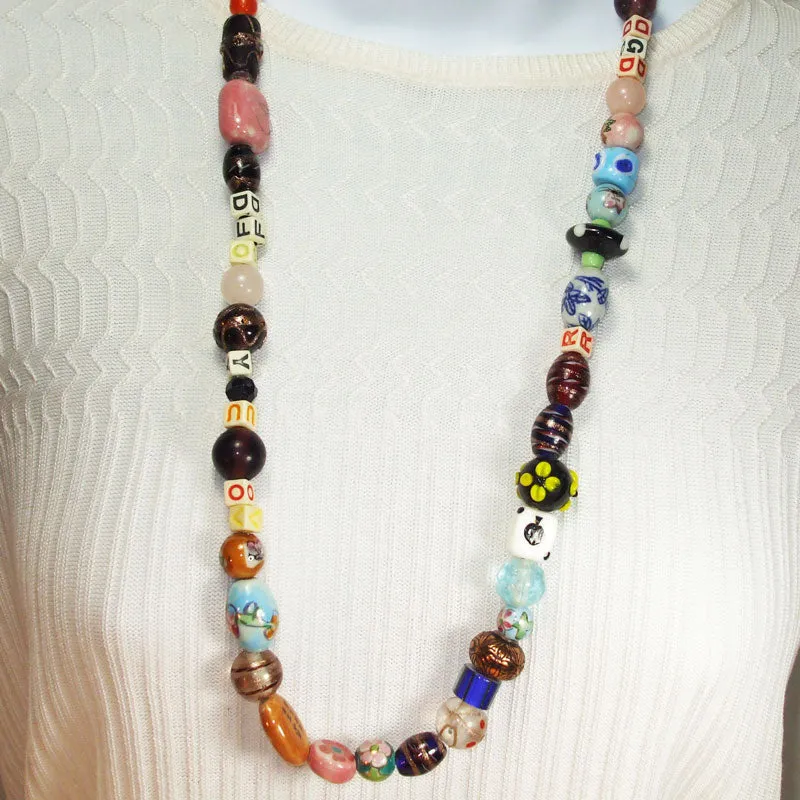 Hamia Mixed up bead Necklace