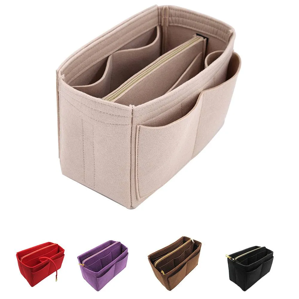 Handbag Felt Cosmetic Makeup Bag Insert Purse Organizer felt bag organizer