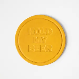 Hold My Beer Leather Coaster