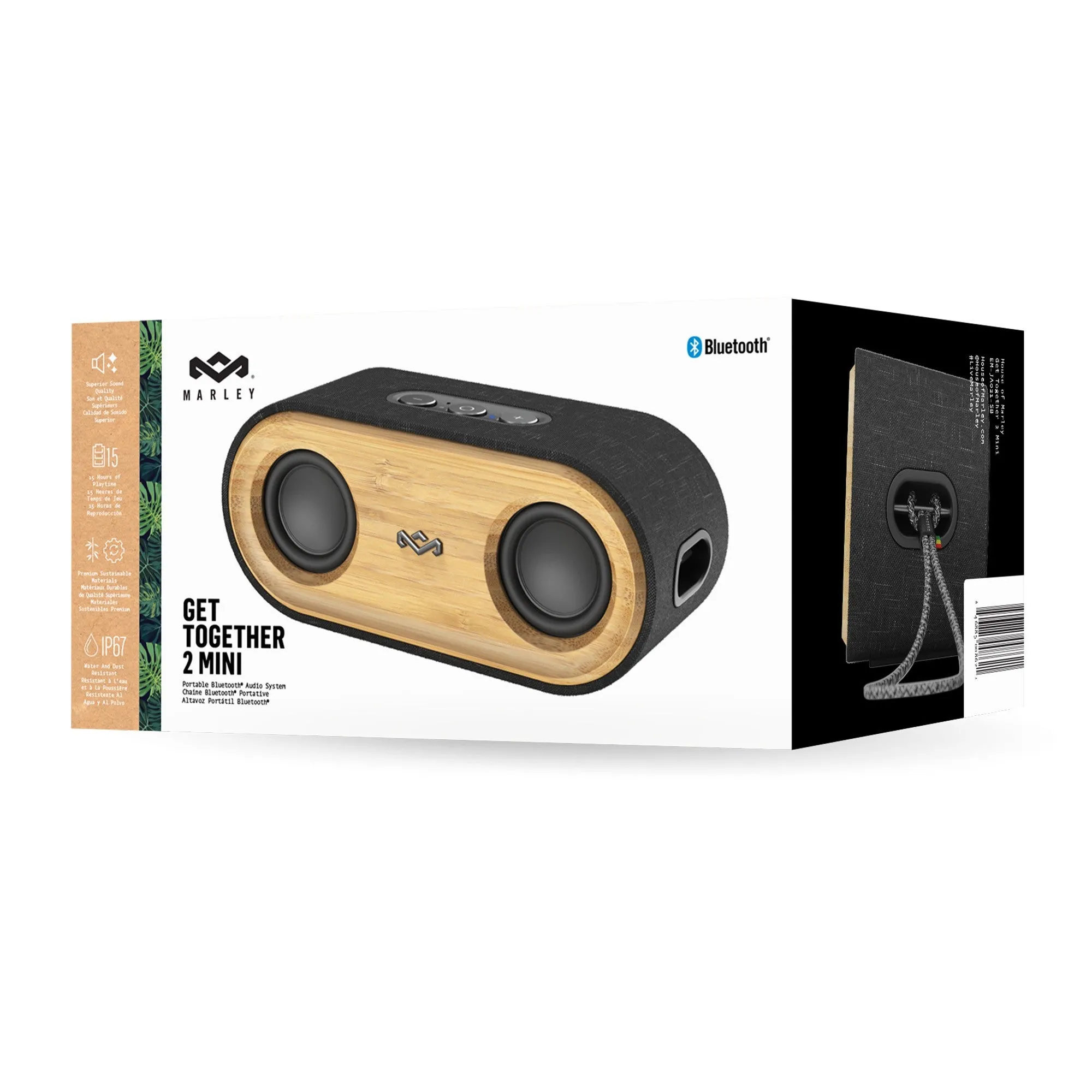 House of Marley Get Together 2 Mini Bluetooth Speaker - Black - 15-09960