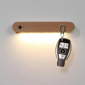 IllumiKey Magnetic Wooden Key Holder and Sensor Nightlight