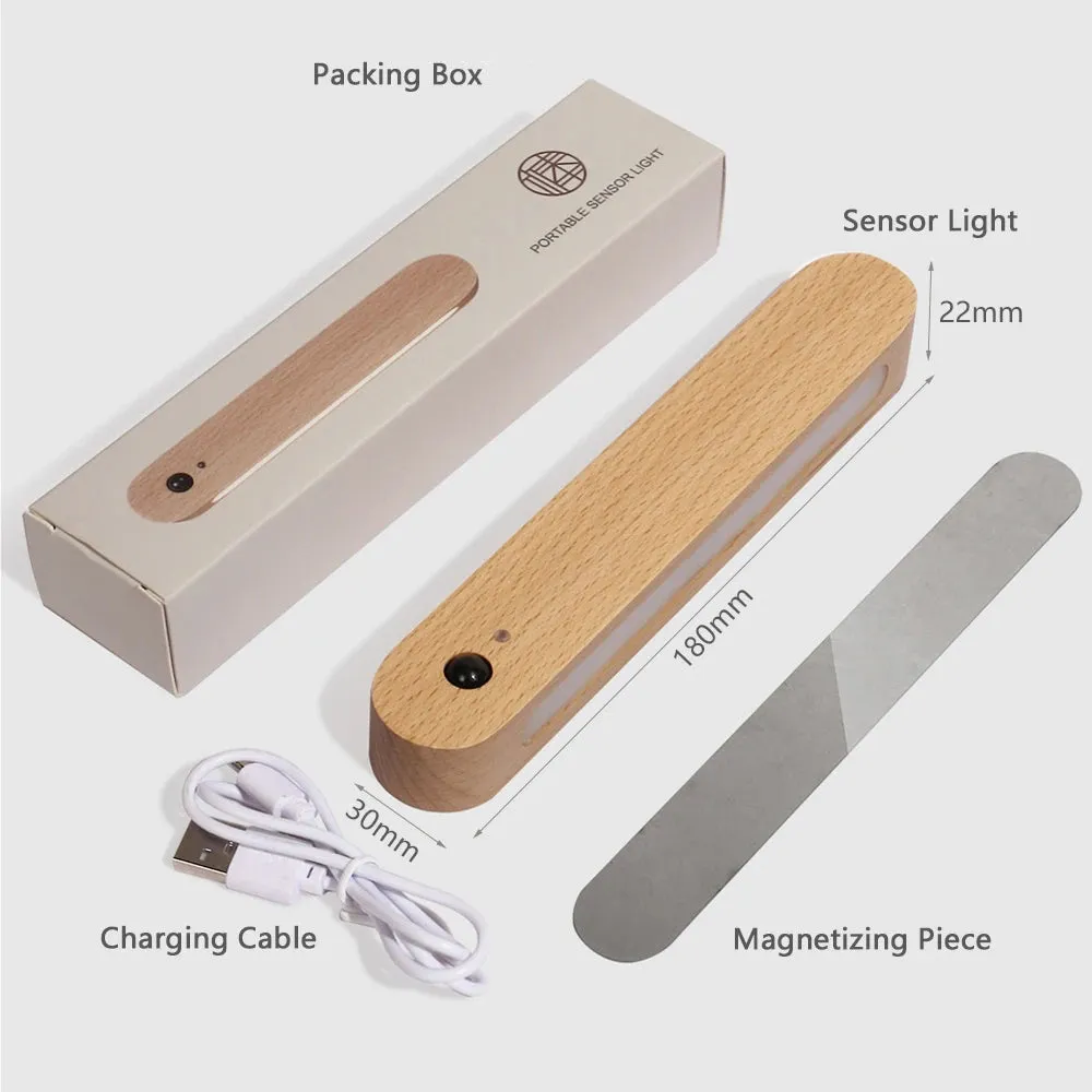 IllumiKey Magnetic Wooden Key Holder and Sensor Nightlight