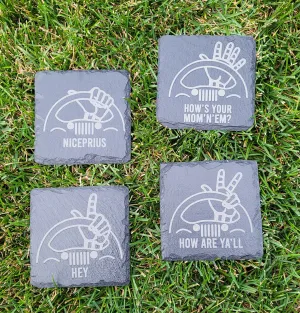 Jeep Wave slate coasters