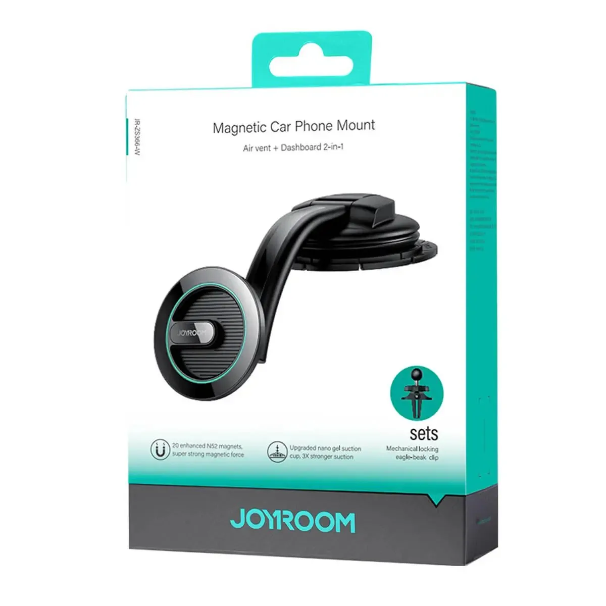 JOYROOM JR-ZS366-W 2 in 1 Dashboard Air Vent Magnetic Car Phone Mount Kit