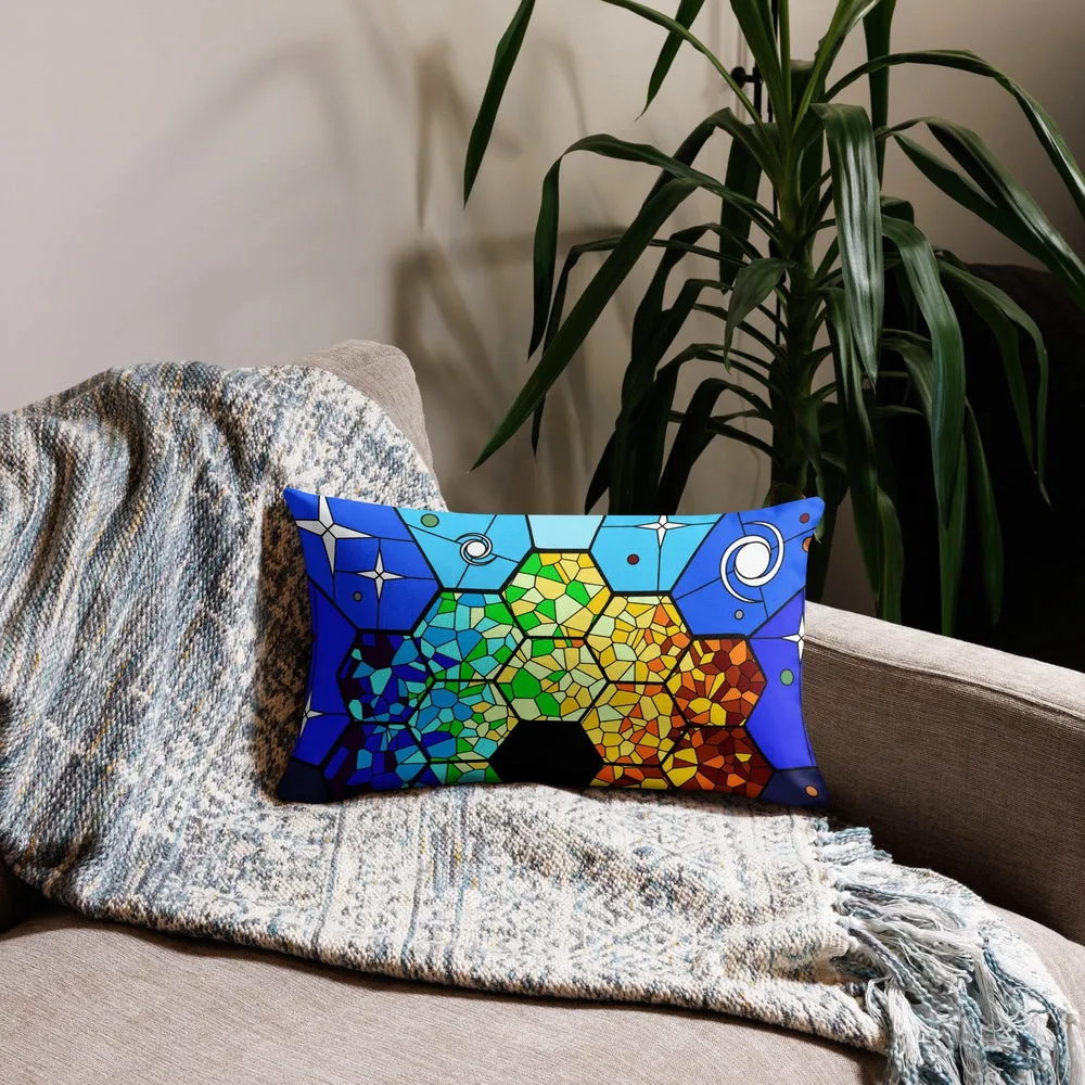 JWST Rising Stained Glass Design Pillow Case