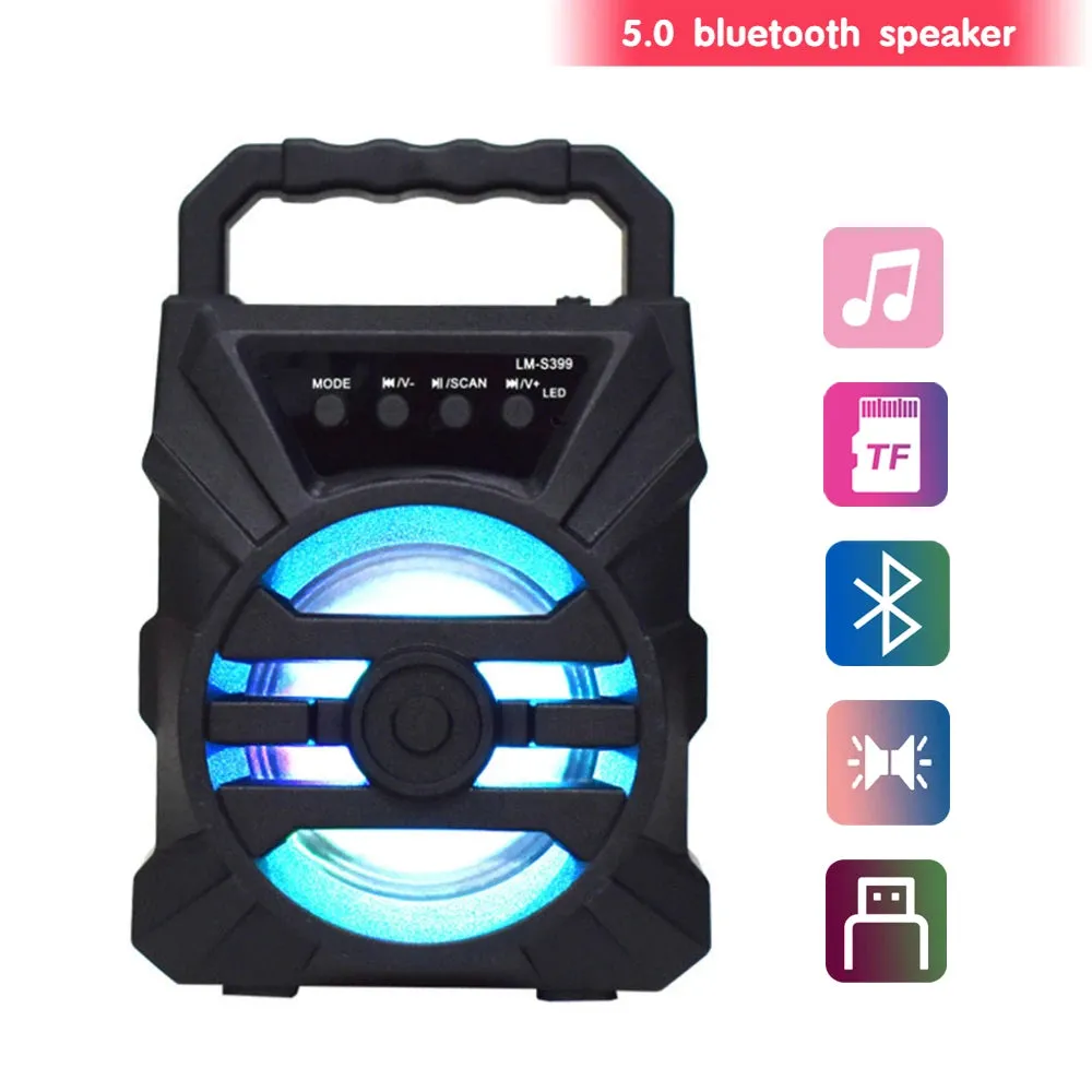 Karaoke Wireless Bluetooth Speaker LED Light Dual Speakers