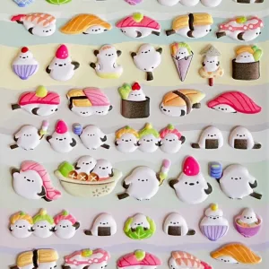 Kawaii Sushi Puffy Stickers Sheet