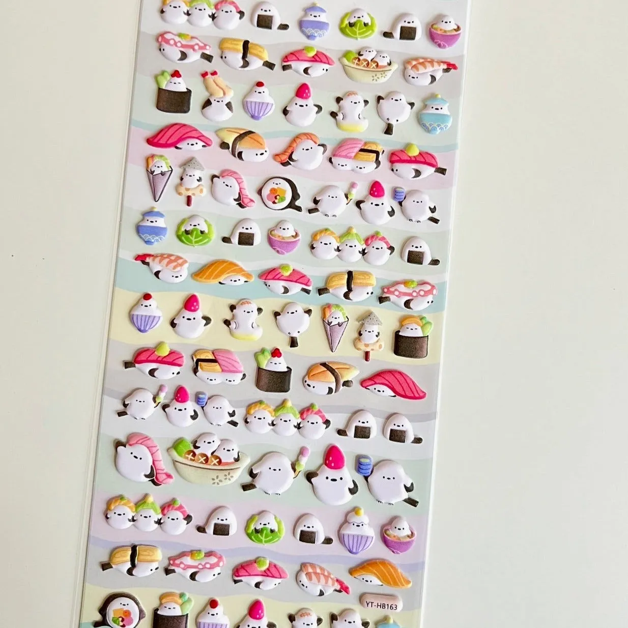 Kawaii Sushi Puffy Stickers Sheet