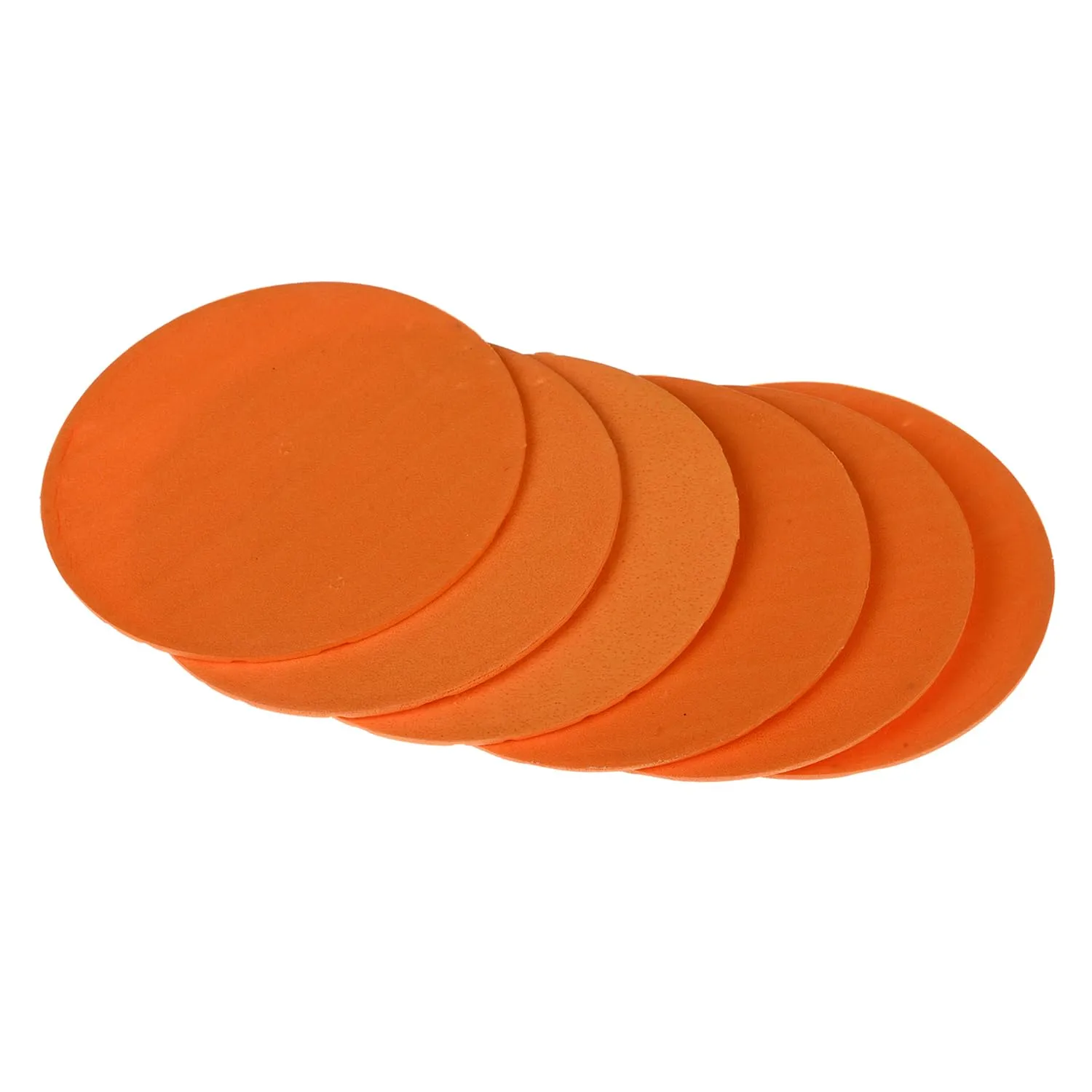 Kuber Industries Coaster | Round Drink Coasters | Foam Tea Coasters for Kitchen | Coasters for Dining Table | Office Desk Coasters | Lining Round Coaster | 6 Piece Set | Orange