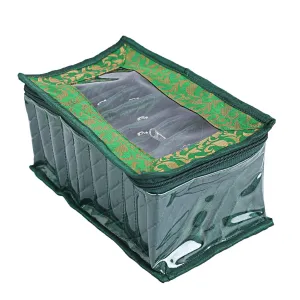 Kuber Industries CTKTC5318 Laminated Satin Pouch Jewellery Box (Green)