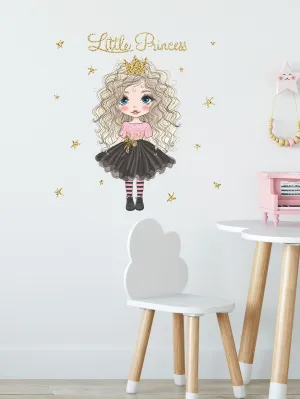 Little Princess Girl Wall Sticker Decorative Wall Art Decal Creative Design for