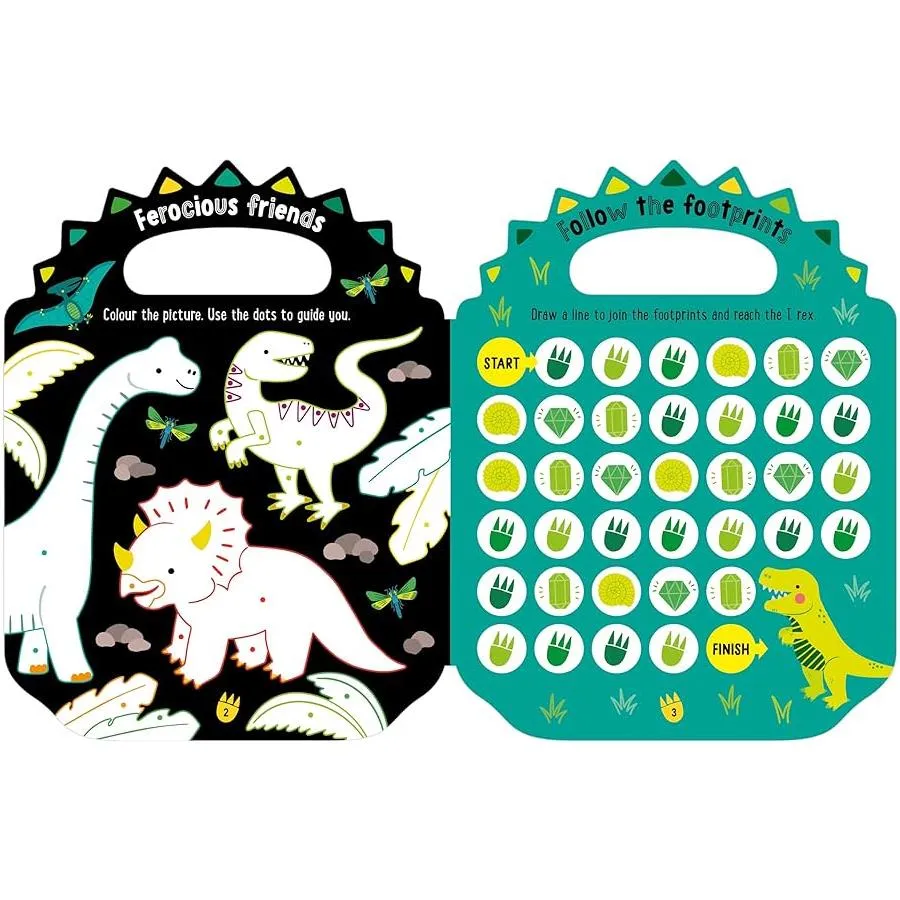 Make Believe Ideas Shiny Sticker Activity Book - Green & Scaly Dinosaur