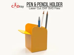 Metal Pen Holder DXF / SVG - Elegant Desk Organizer CNC Plasma / Laser Cutting Files