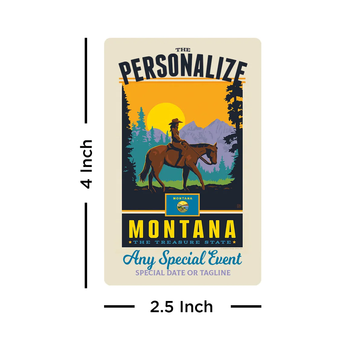 Montana State Pride Personalized Vinyl Sticker Set of 40