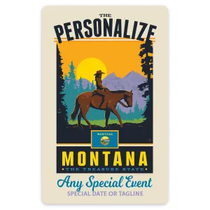 Montana State Pride Personalized Vinyl Sticker Set of 40