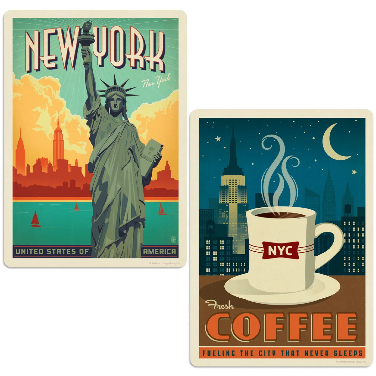 New York City Coffee Sticker Set of 2