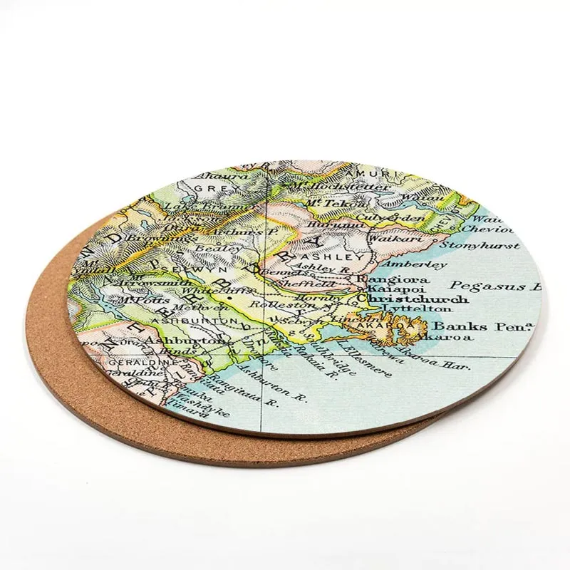 NZ Vintage Map Coaster - Canterbury