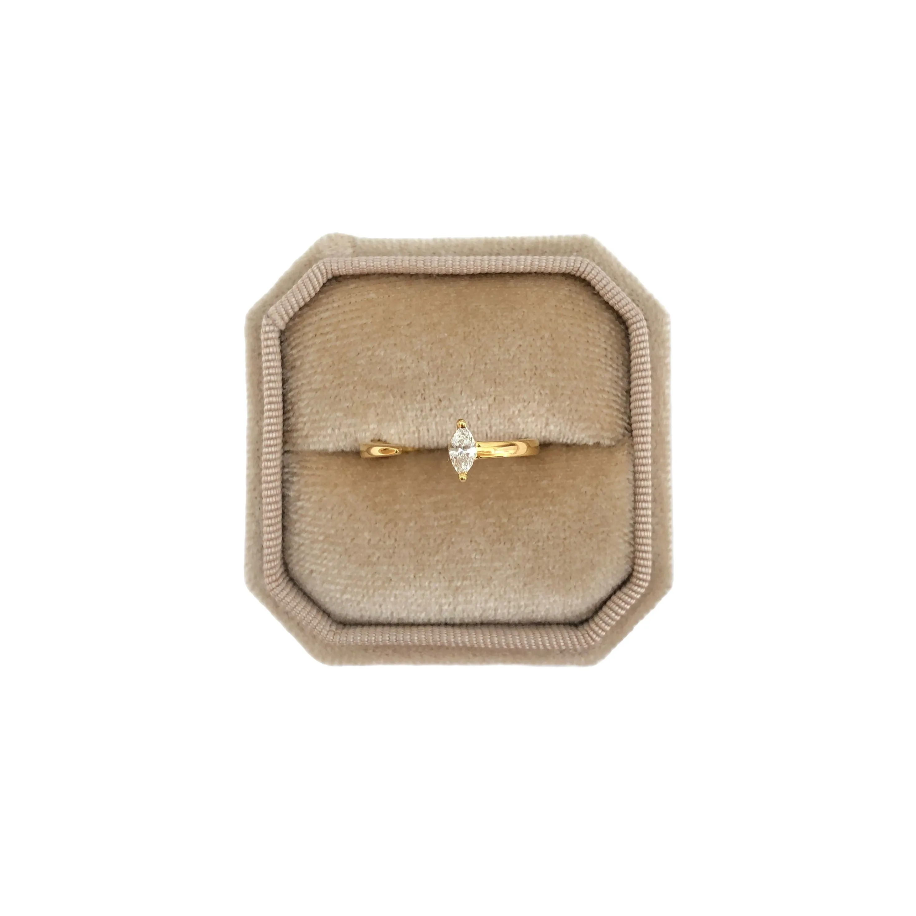 Open Tapered Ring No. 1 - Marquise Diamond (0.135 ct), Solid 14k Gold | ONE-OF-A-KIND