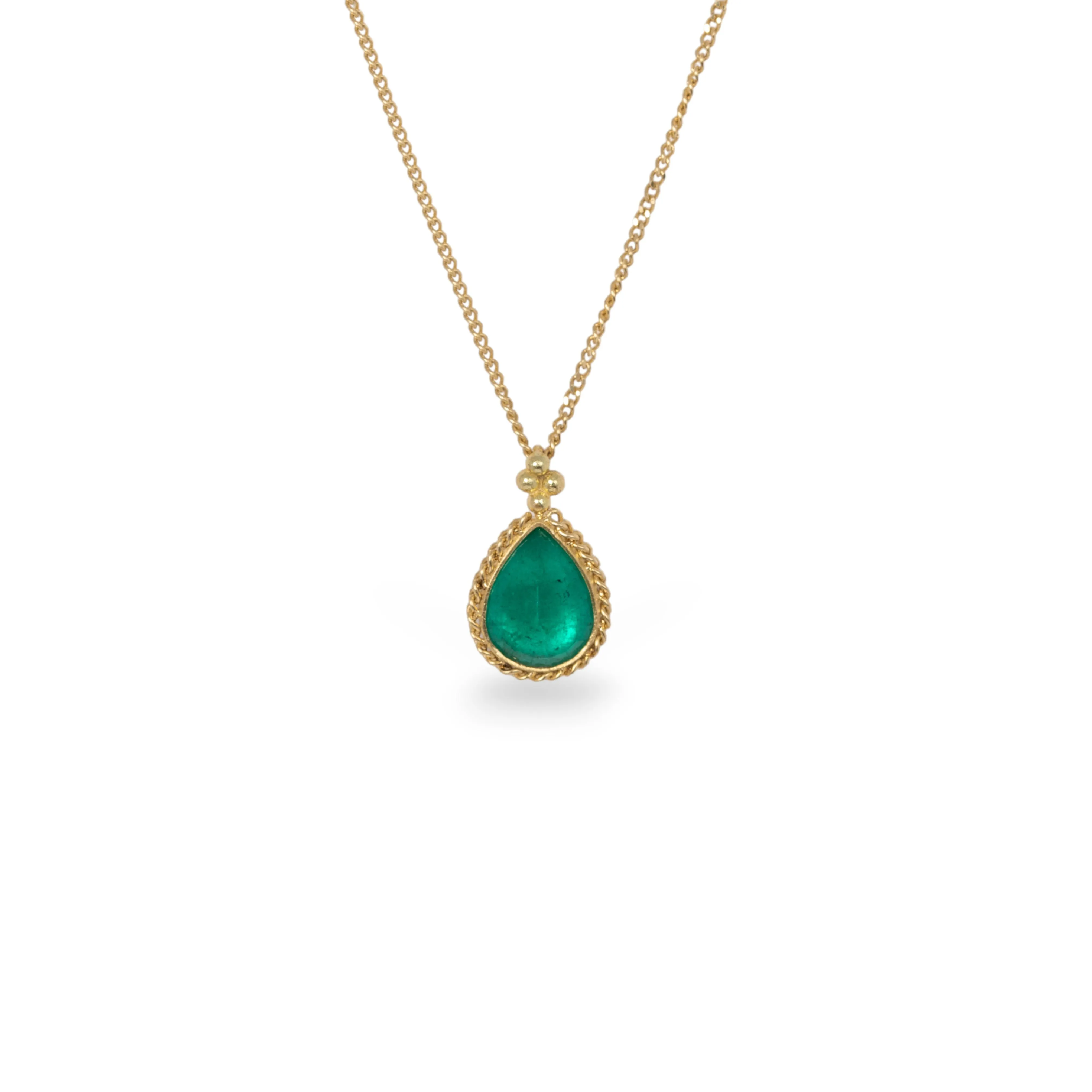 Petite Emerald Teardrop Necklace