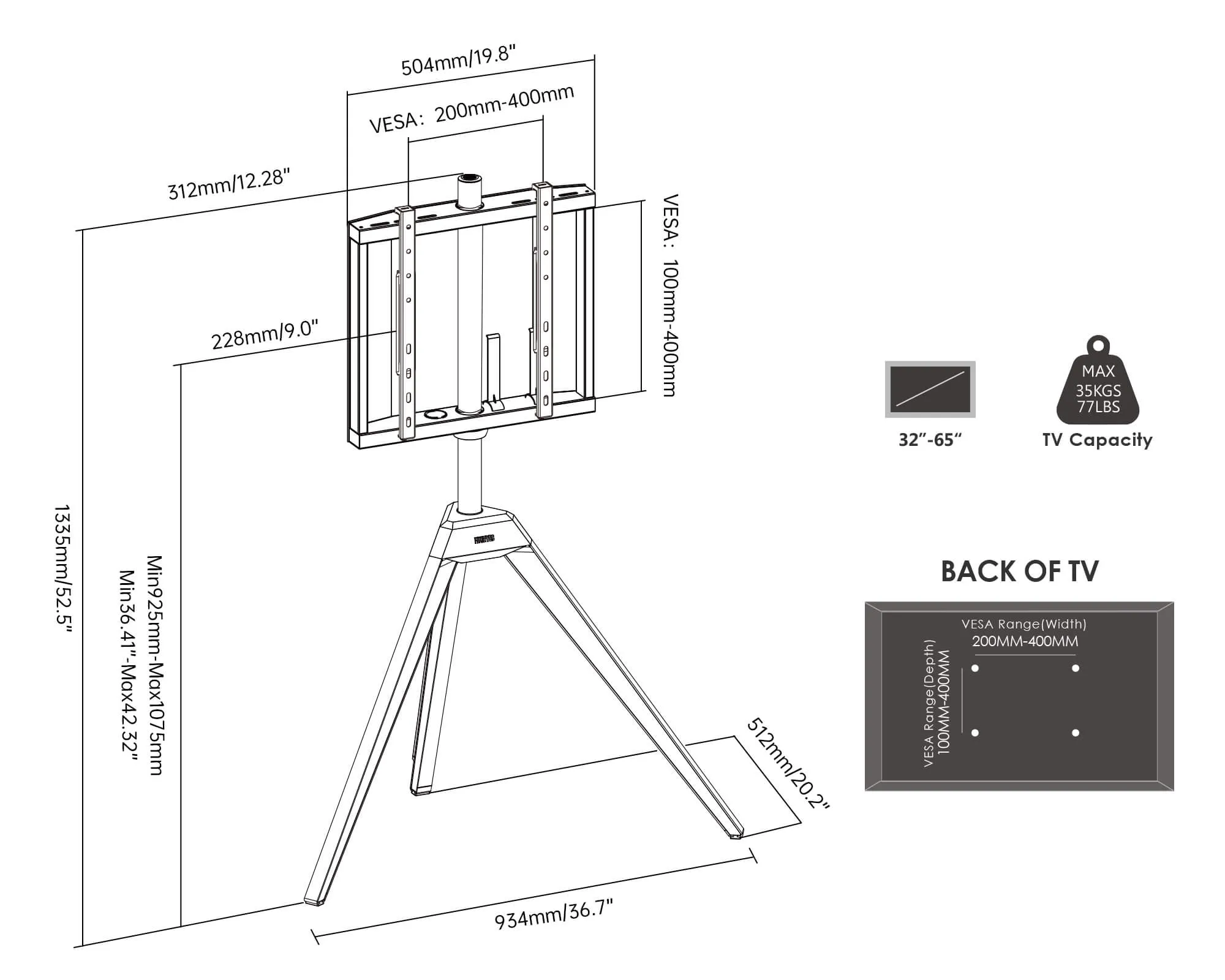 Picasso FT65 Corner TV Stand