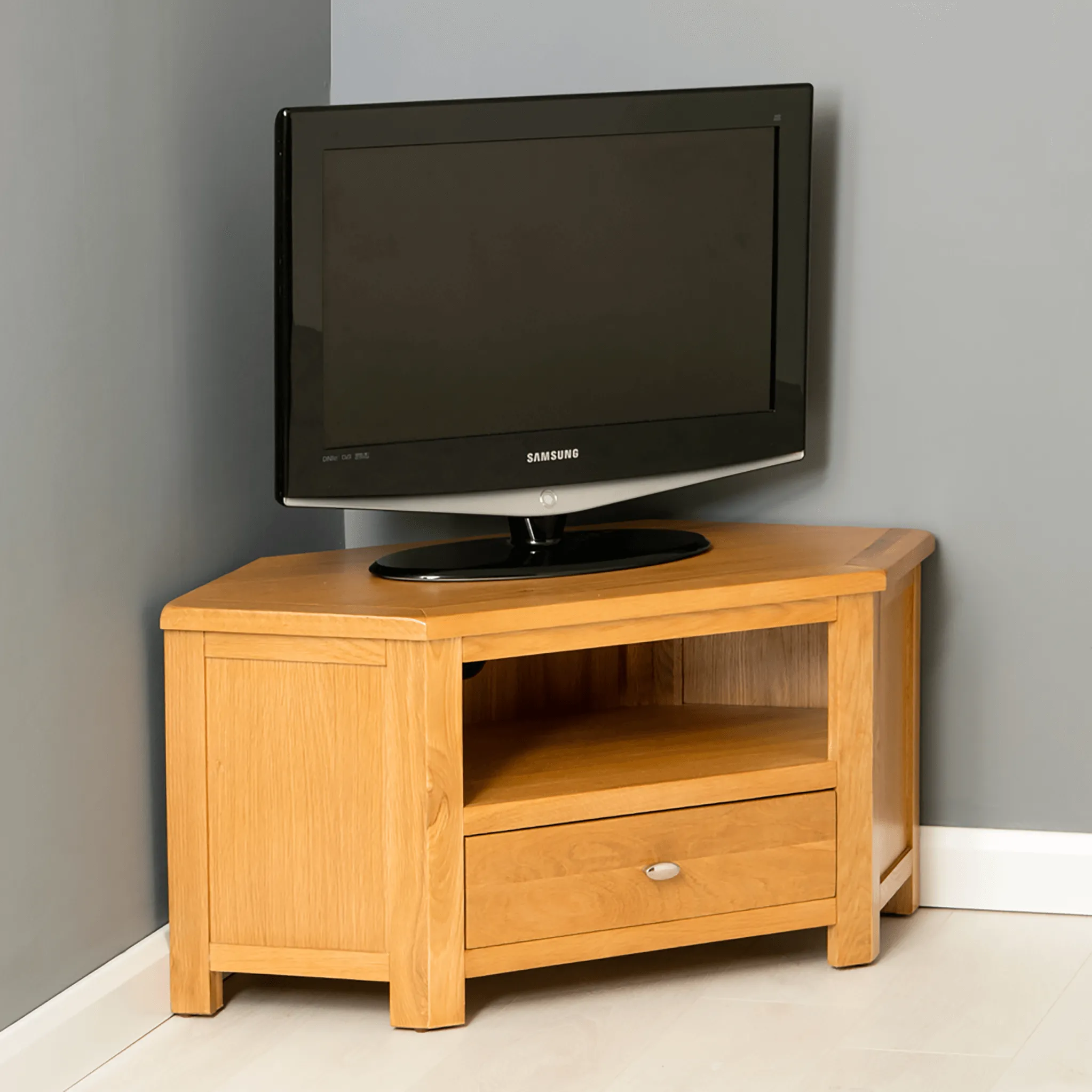 Poldark Oak Corner TV Stand