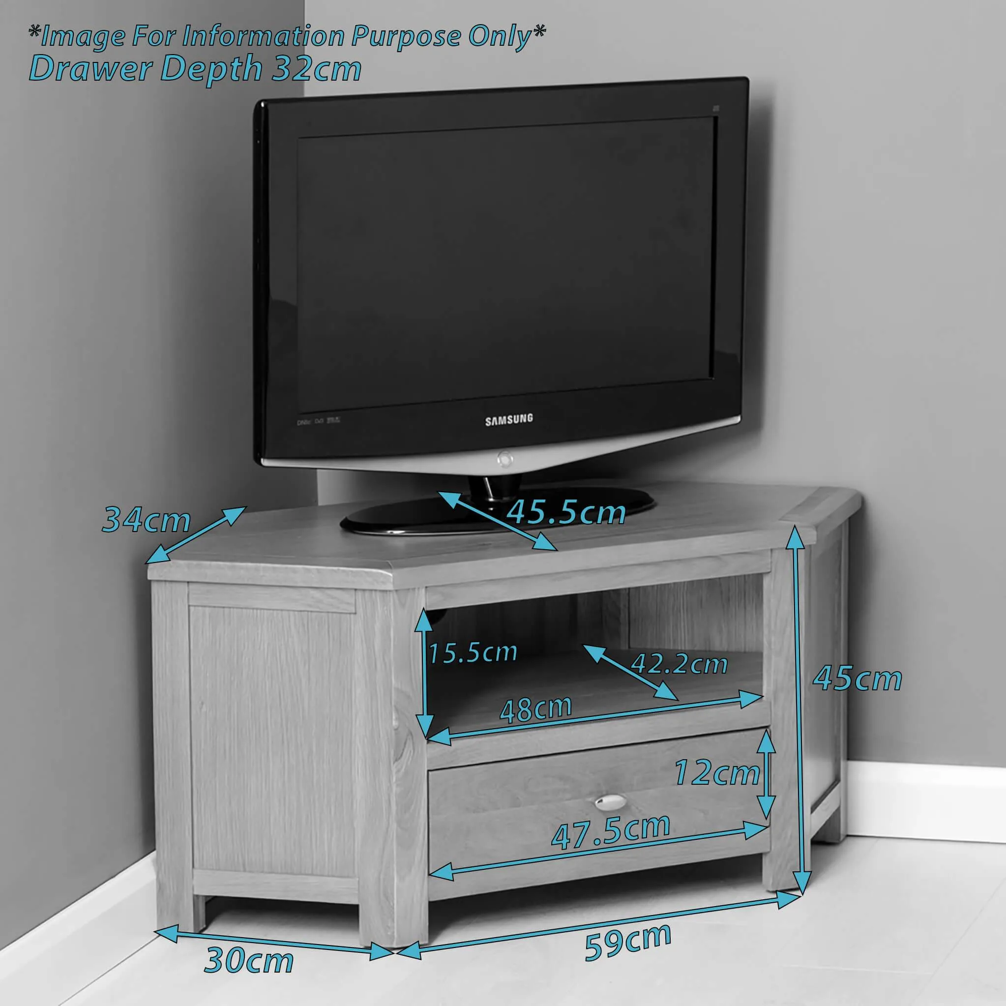 Poldark Oak Corner TV Stand