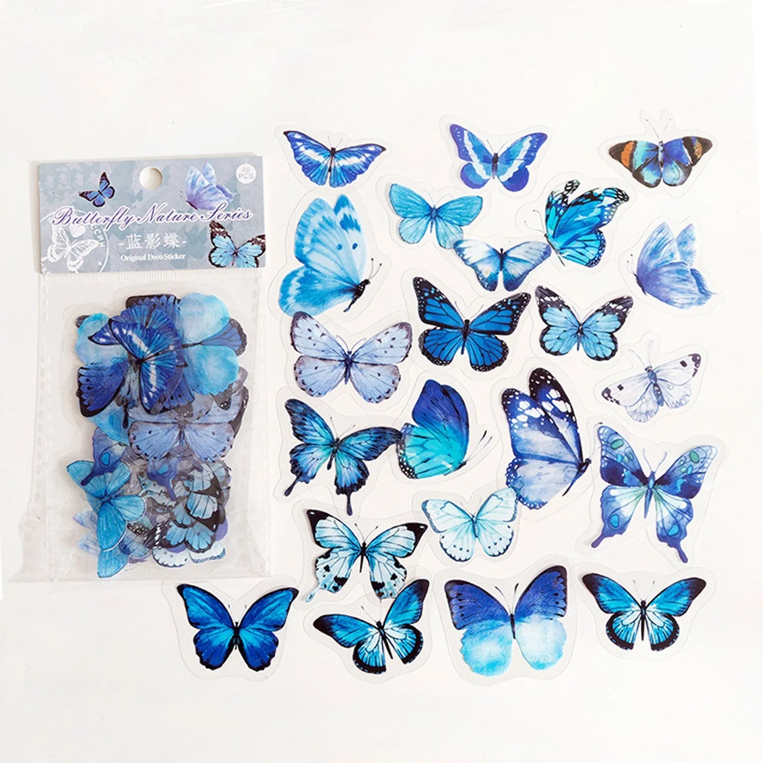 Poppy Crafts Butterfly Nature Sticker Pack - Blue