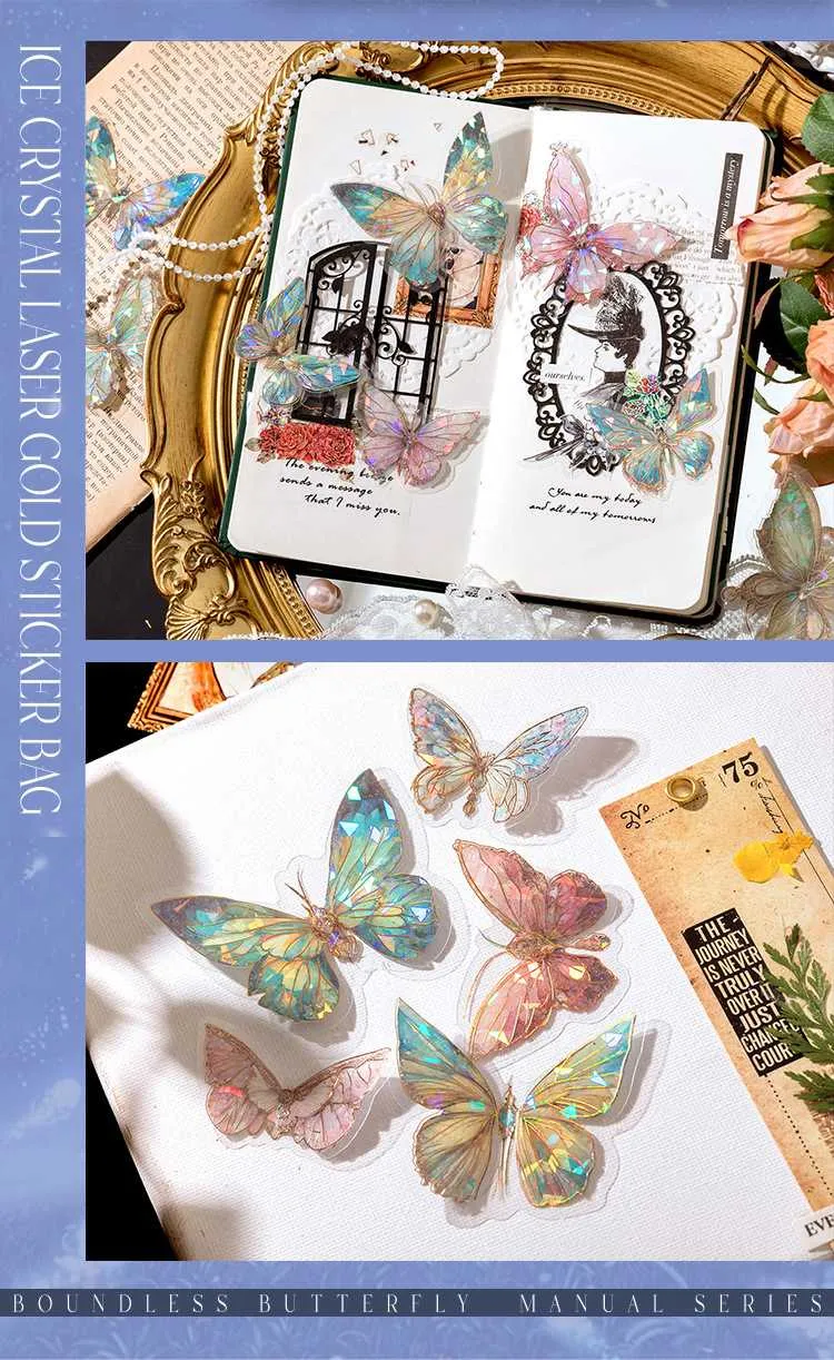 Poppy Crafts Crystal Butterfly Sticker Pack - Blue Butterfly