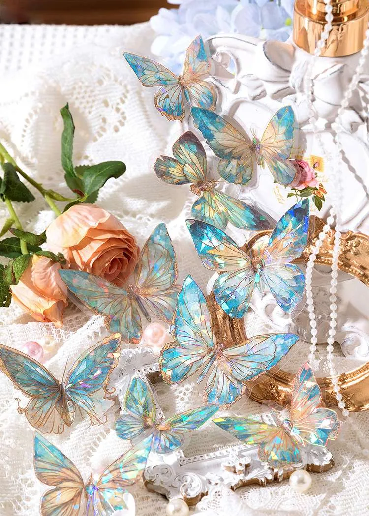 Poppy Crafts Crystal Butterfly Sticker Pack - Blue Butterfly