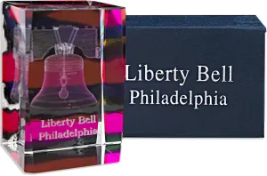 PWPH8 Crystal Cube Liberty Bell Philadelphia RAINBOW BACK