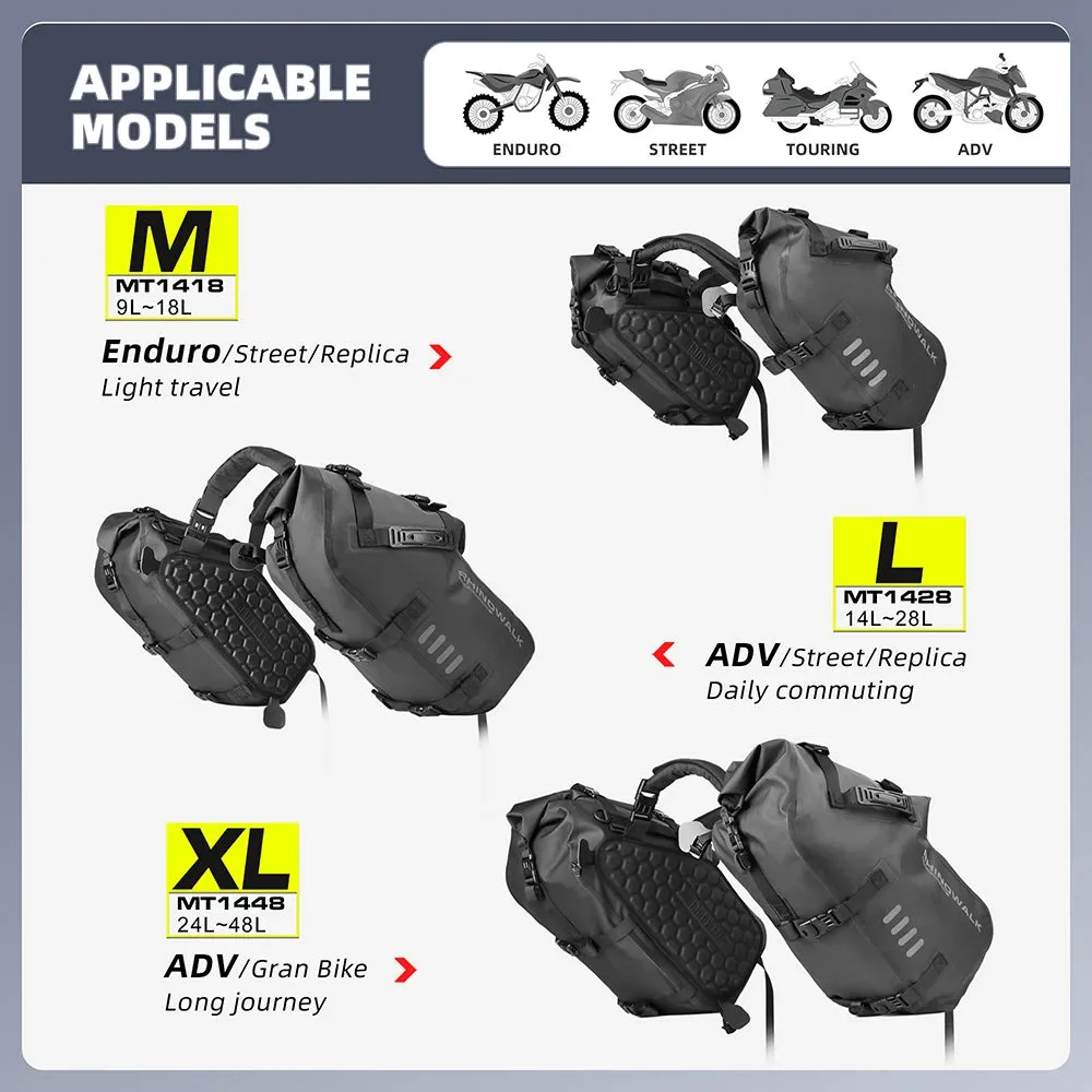 "Rhinowalk Motorcycle Pannier Bag: Ultimate Waterproof Storage for the Open Road"