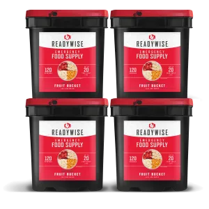 ReadyWise - 120 Serving Freeze Dried Fruit Bucket - 4 Pack