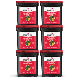 ReadyWise - 120 Serving Freeze Dried Vegetable Bucket - 6 Pack