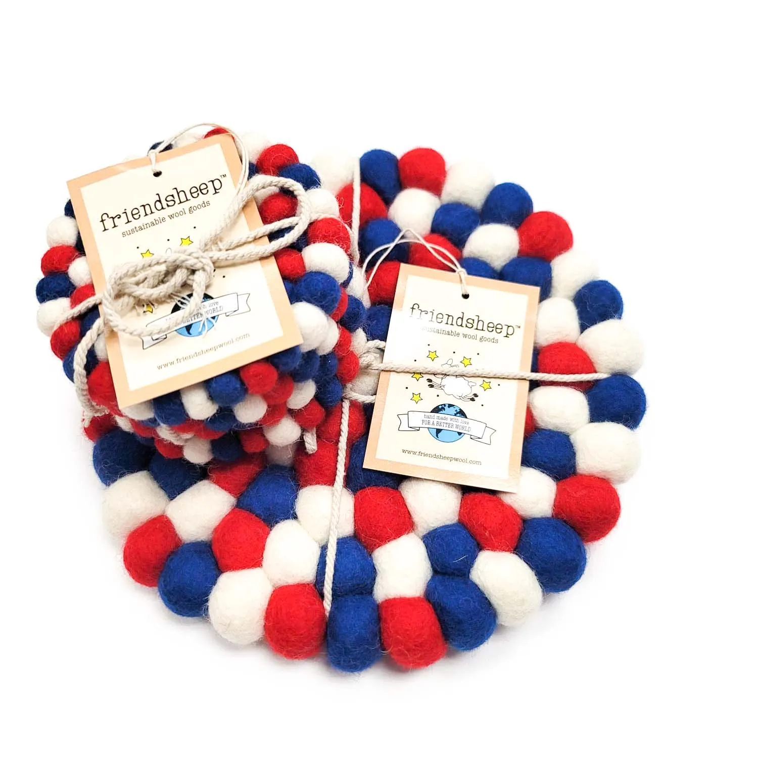 Red White and Blue Eco Coasters