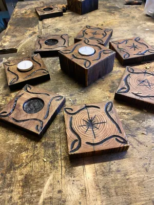 Rustic Coffee, Drinks, Candle Coasters