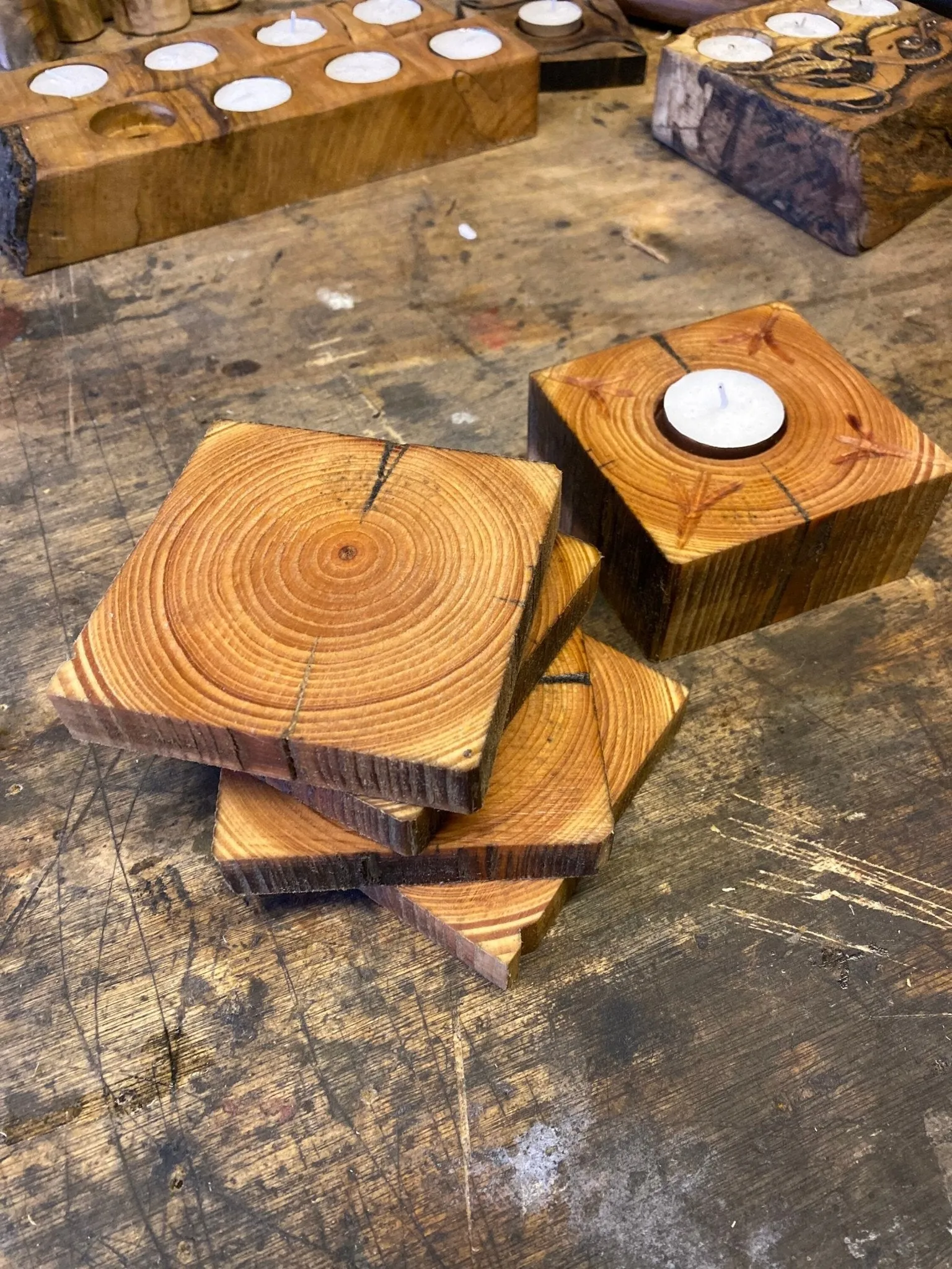 Rustic Coffee, Drinks, Candle Coasters