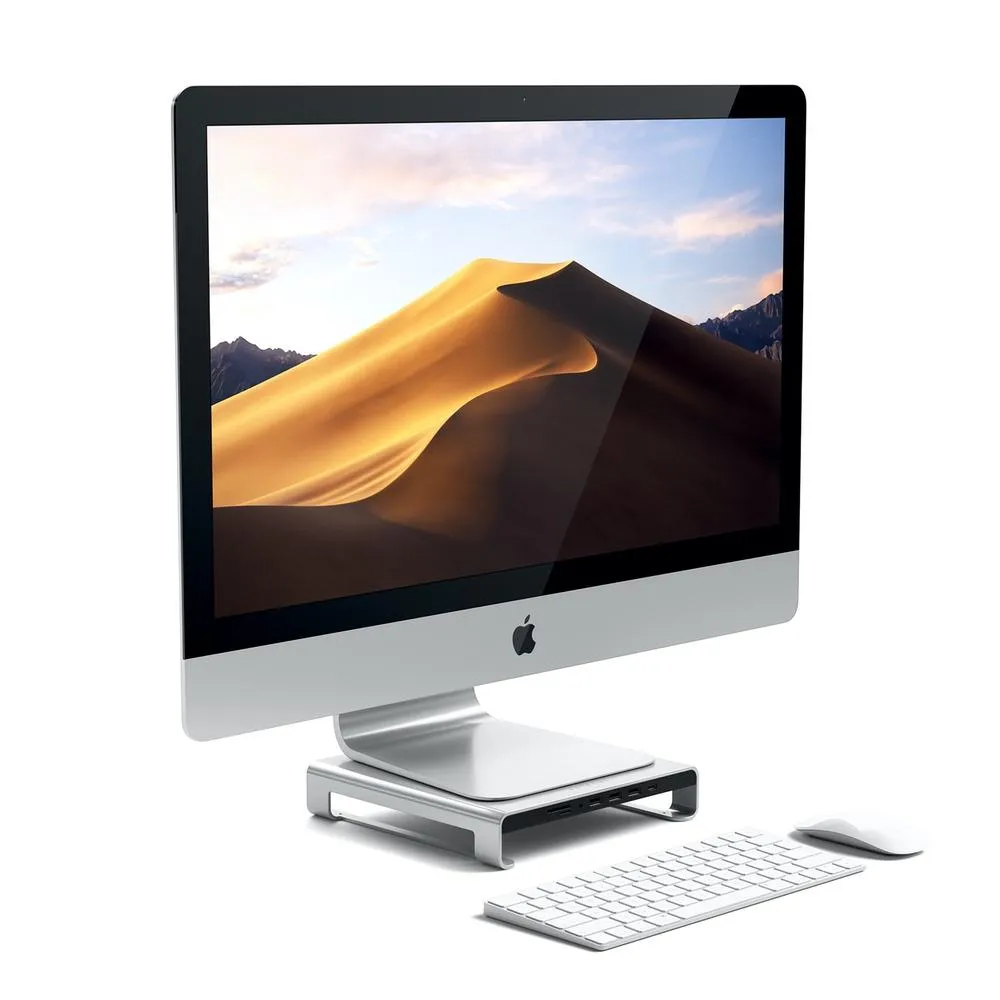 Satechi Aluminium Monitor Stand Hub for iMac - Silver