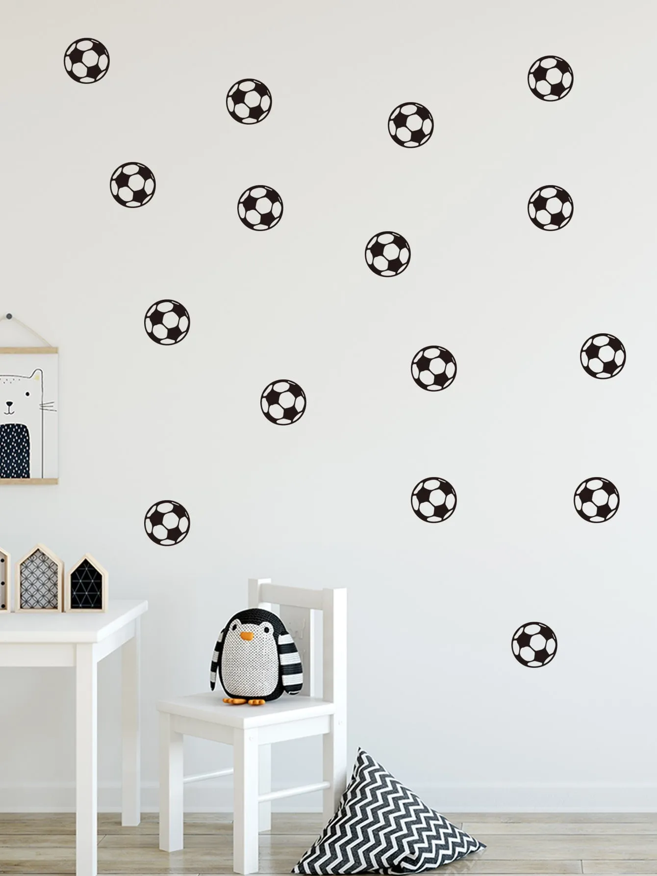 Soccer Ball Design Wall Sticker Creative Decor Wall Art Adhesive Wall Decals