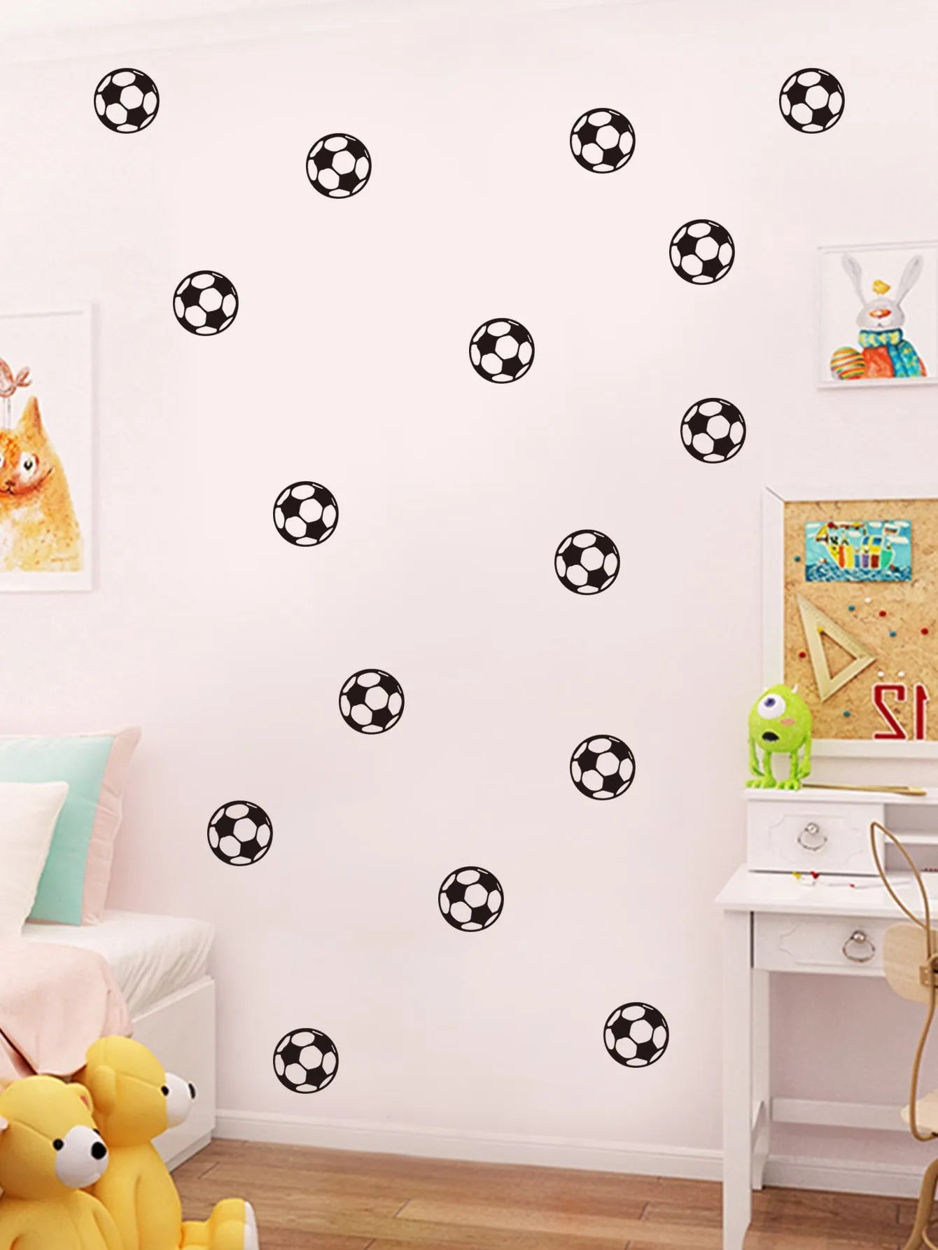 Soccer Ball Design Wall Sticker Creative Decor Wall Art Adhesive Wall Decals