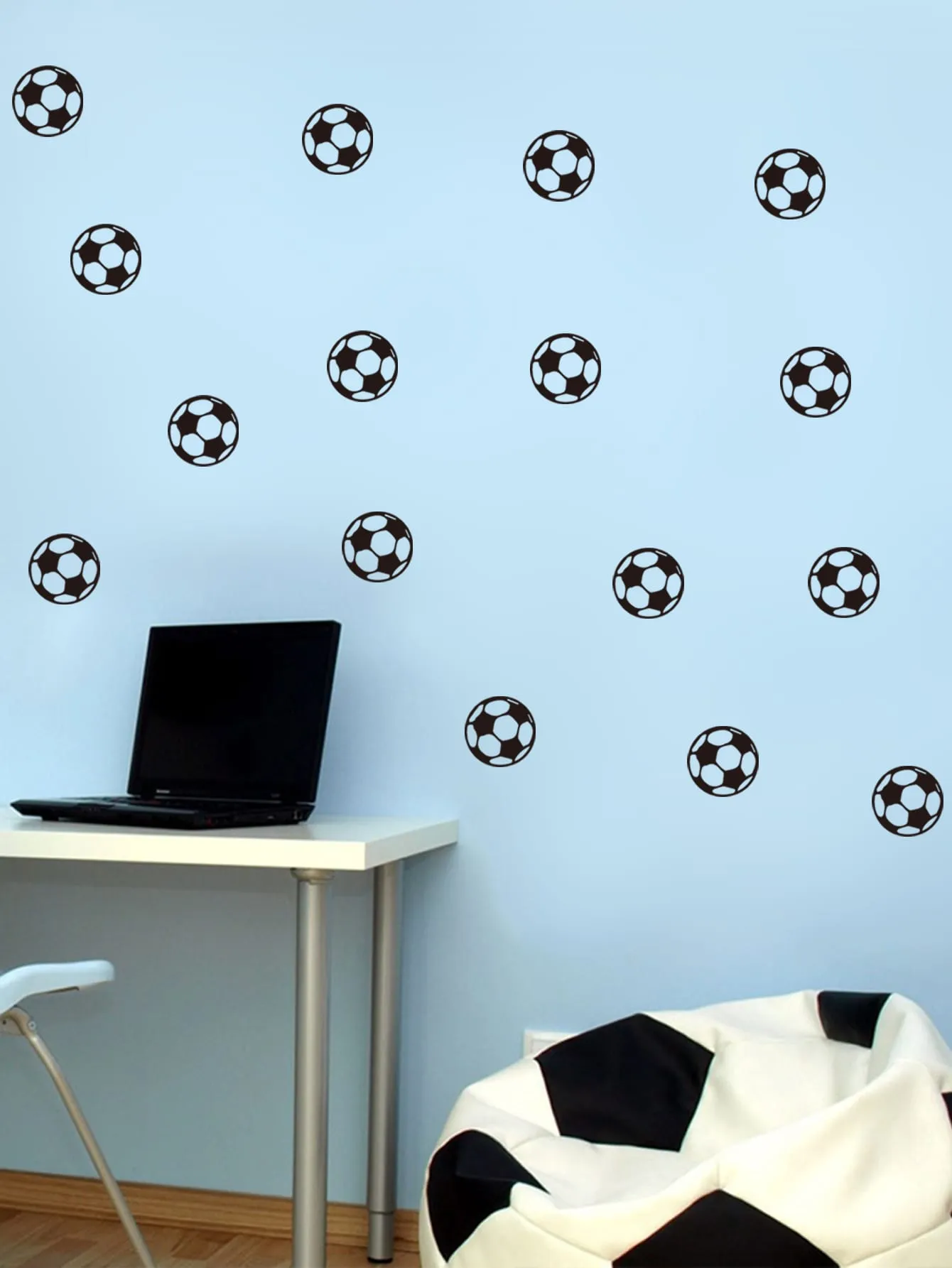 Soccer Ball Design Wall Sticker Creative Decor Wall Art Adhesive Wall Decals