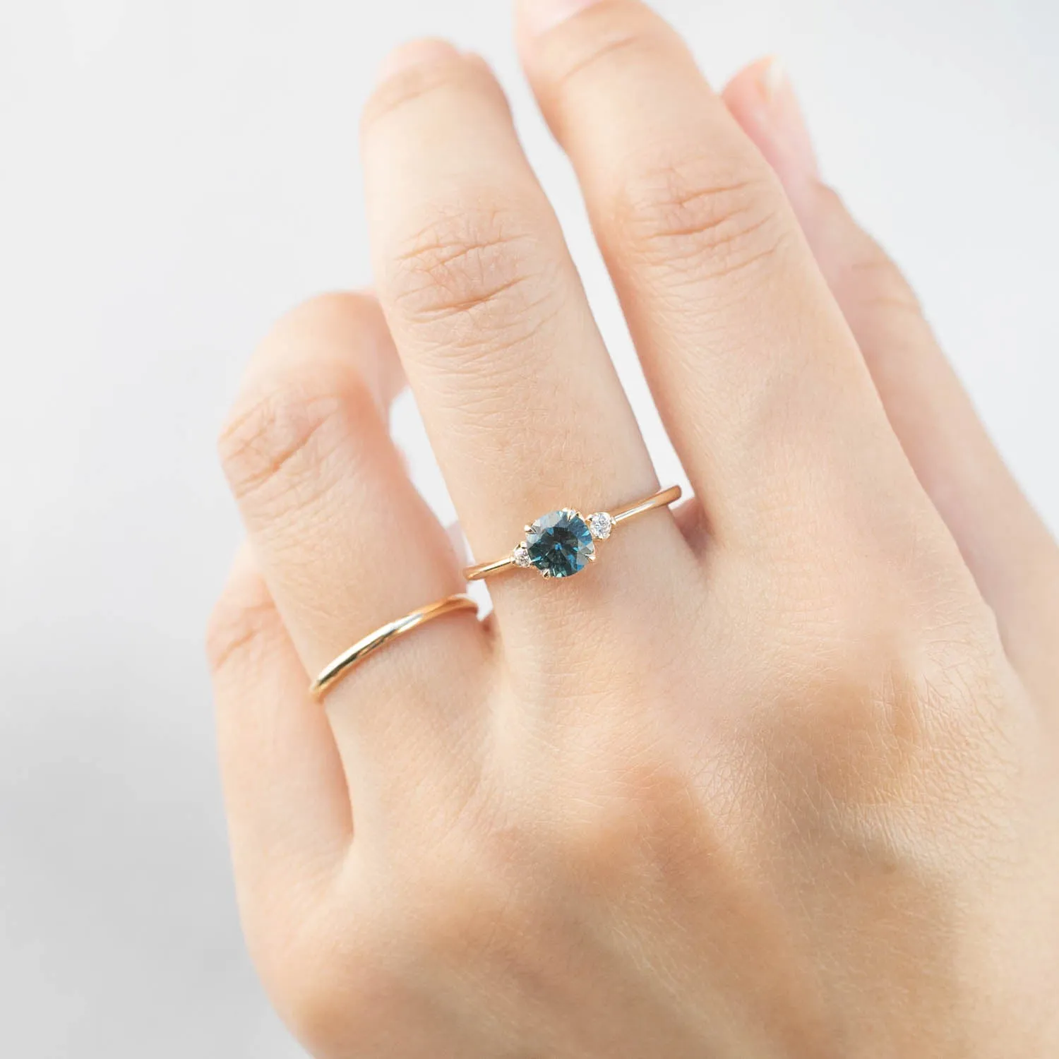 Sofia Ring - 0.89ct Teal Blue Montana Sapphire (One of a kind)