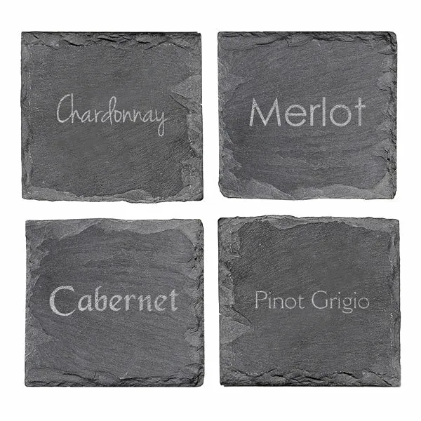 Wine Connoisseur Slate Coasters (Set of 4)