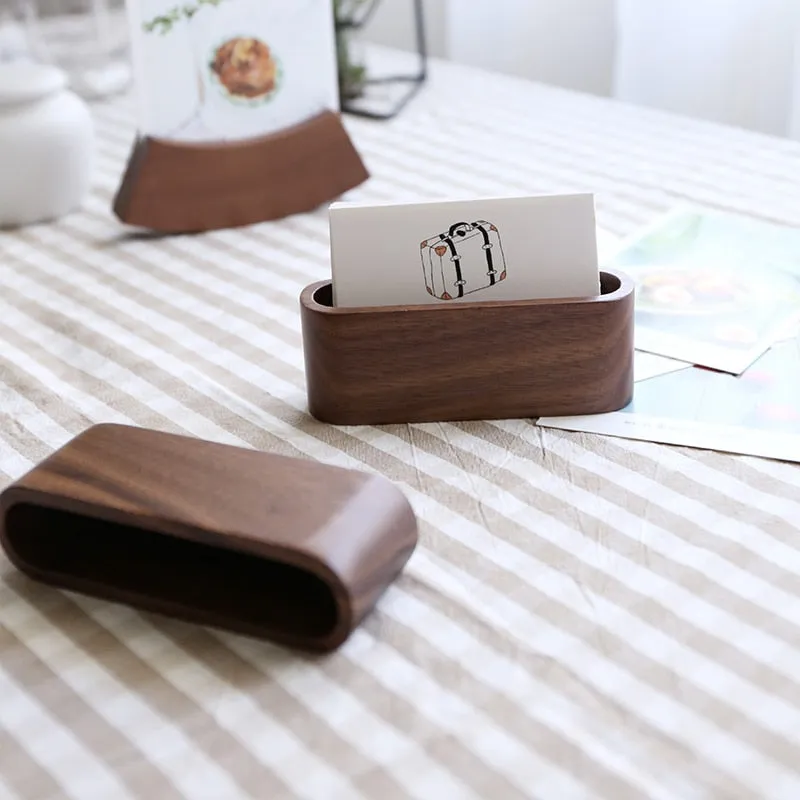 Wooden Office Card Holder