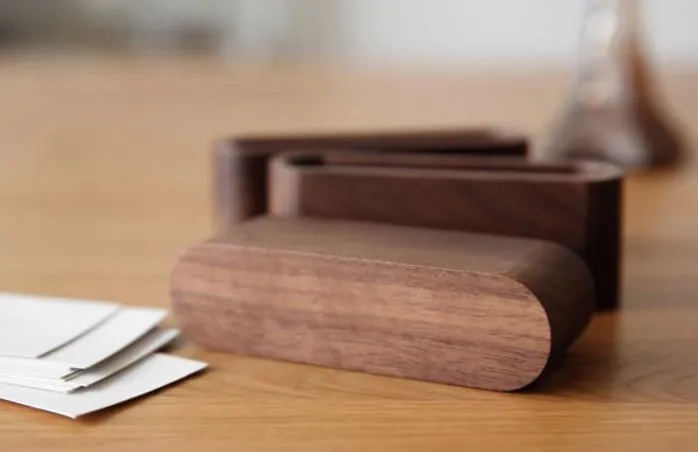 Wooden Office Card Holder