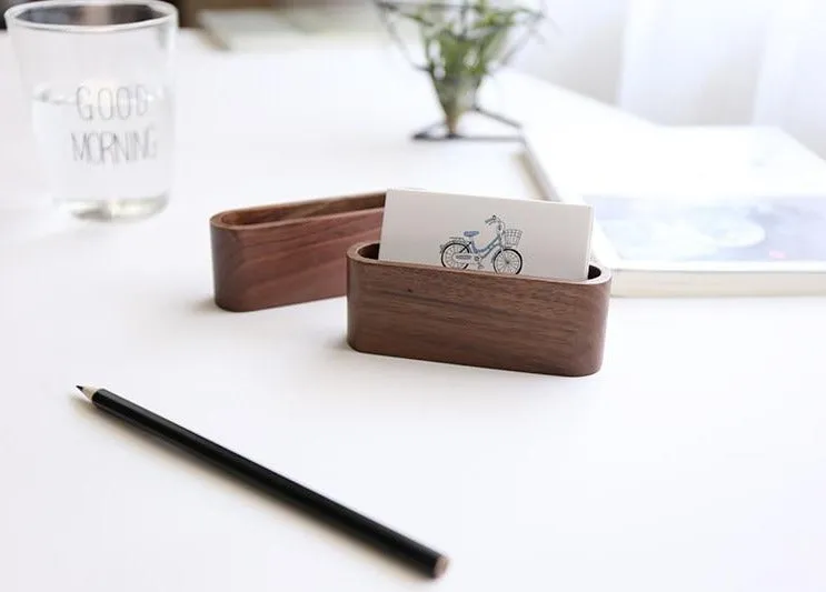 Wooden Office Card Holder